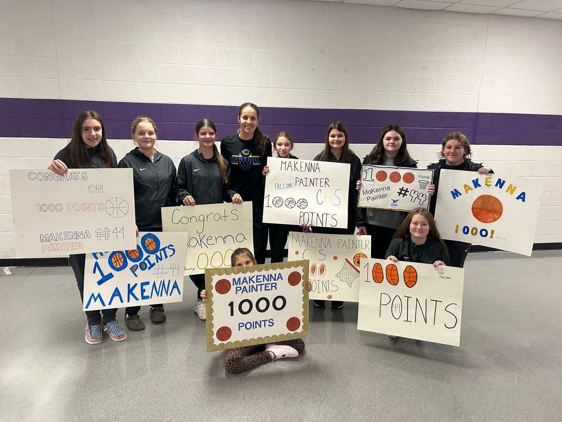 Congratulations to Makenna Painter on scoring 1,000 points! #falconpride