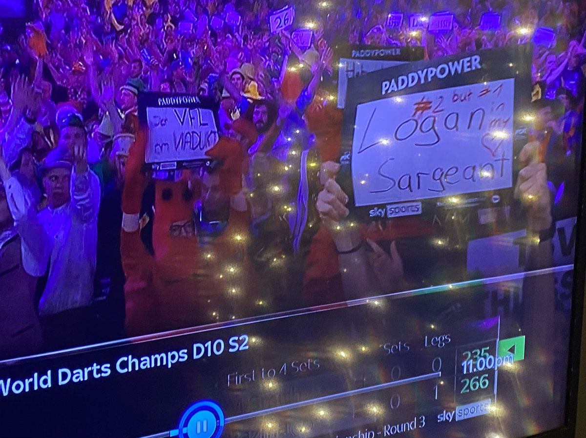 EvanDaltonMedia's tweet photo. Sat watching darts and all of a sudden see someone admitting their love for Logan Sergeant??? #F1 #WorldDC https://t.co/R9cYMmq2bV