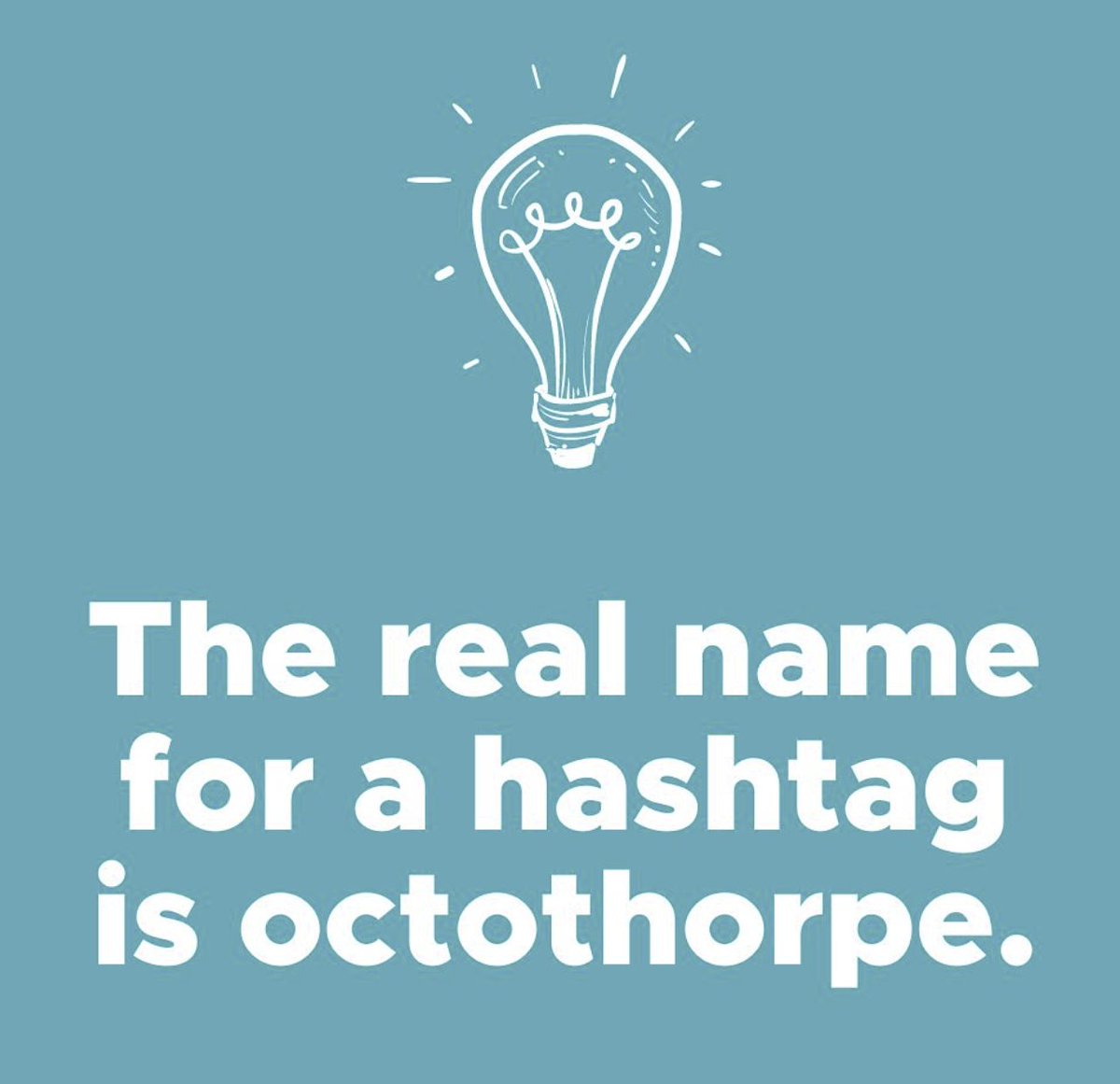 ColinPlant2022's tweet image. Today I was this many years old when I learned this.

That&apos;s the tweet.

#octothorpe.