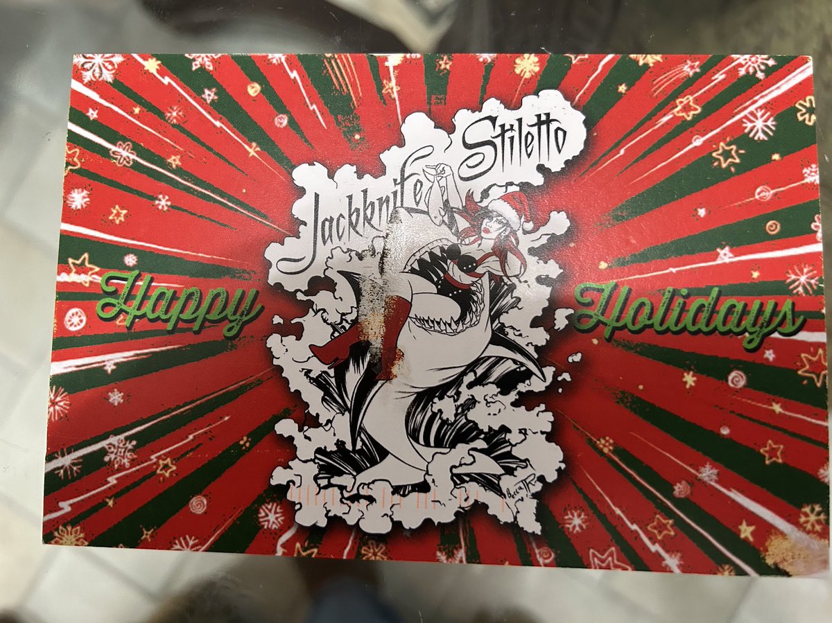 TERP80's tweet image. Got my JackKnife Stiletto Christmas card!  #JSPOSTCARD