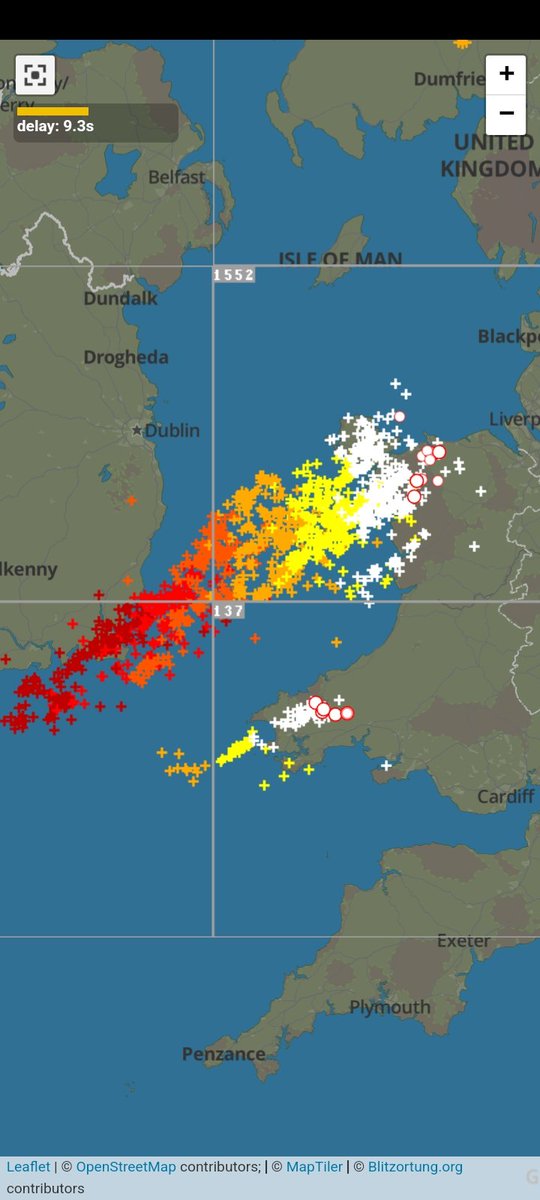 NickJF75's tweet image. Nasty cluster of #thunderstorms moving in across north Wales off the Irish Sea, hard to believe it's late December with such an active area of #Lightning - potential for damaging wind gusts and a tornado as this feature continues to move NE