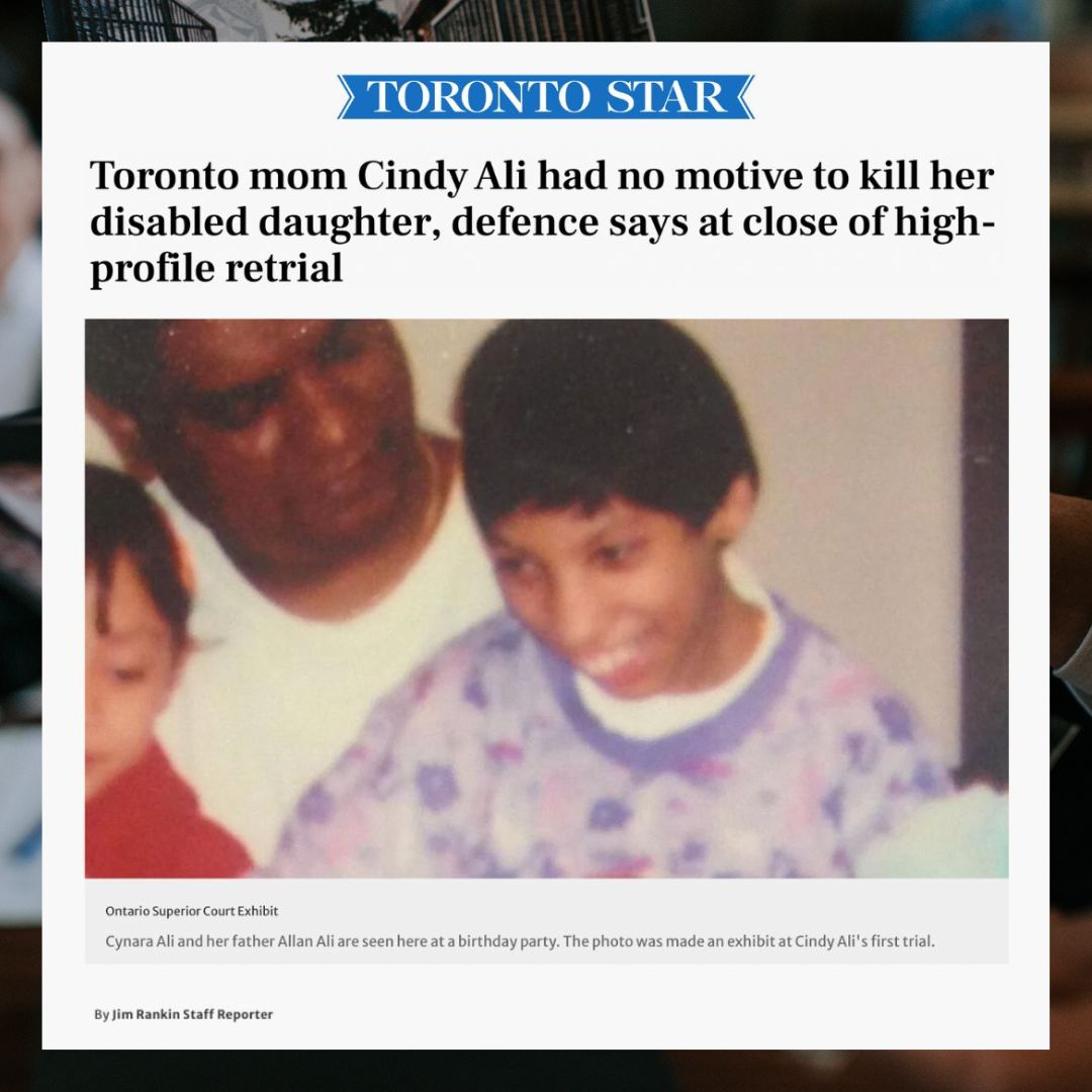 A prosecution theory that Cindy Ali loved her 16-year-old daughter Cynara so much that she smothered her to end her suffering amounts to “rank speculation” — a baseless motive plucked from “thin air,” her legal team argued at the close of Ali’s 2nd trial.
thestar.com/news/gta/toron…