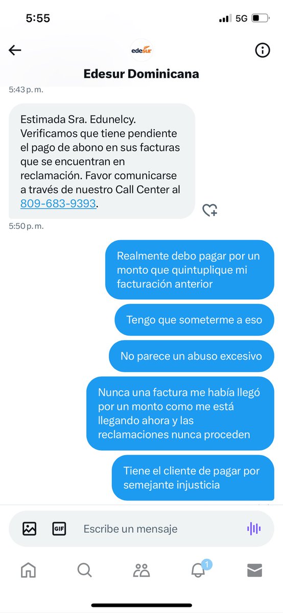 EdunelcyP's tweet photo. @EdesurRD @protecomgobrd @PresidenciaRD Con que gusto puedo pagar,  nunca tengo una respuesta objetiva, nunca procede una reclamación y la factura llegando más cara? De verdad @EdesurRD @PresidenciaRD https://t.co/297BHMElQs