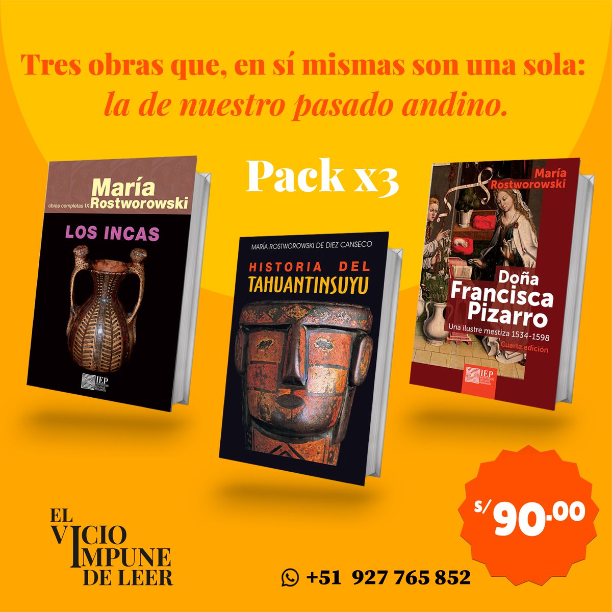 libvicioimpune's tweet photo. ¡Tremendos packs a un preciazo! 
Informes y/o consultas por DM o al WhatsApp: +51 927 765 852 
#libreriaelvicioimpunedeleer #HistoriasMínimasRepublicanas #MariaRostworowski https://t.co/9U4UkDPM58
