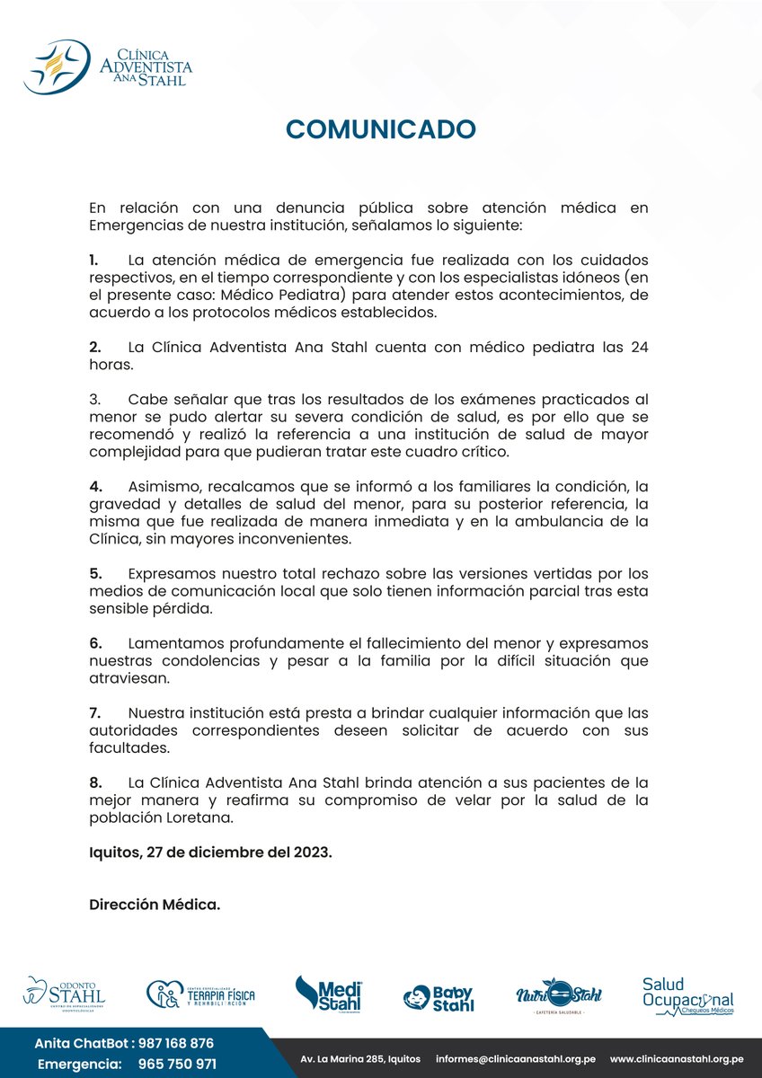 COMUNICADO DE PRENSA