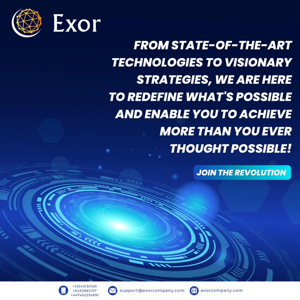 #ExorInnovation #TechRevolution #VisionaryStrategies #RedefiningPossibilities #FutureForward #InnovateWithExor'