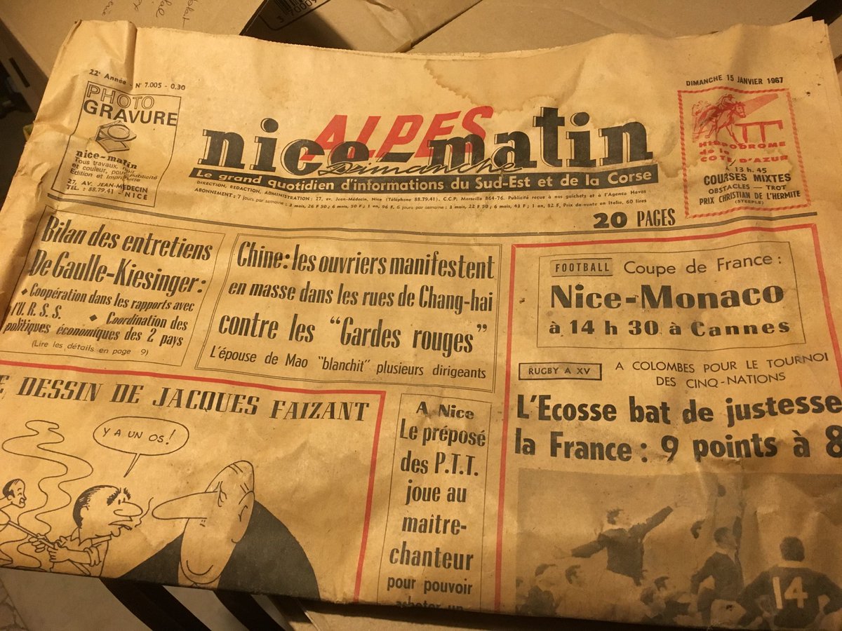 Guilhem RICAVY (@guilhemricavy) on Twitter photo Vos quotidiens <a href="/Var_Matin/">Var-matin</a> et <a href="/Nice_Matin/">Nice-Matin</a> publient ce jeudi les meilleurs dessins de <a href="/fdeligne/">𝔻𝔼𝕃𝕀𝔾ℕ𝔼 dessins ✏</a> qui croque l'actu au fil des semaines. En 1967, c'est Jacques Faizant qui se pliait à l'exercice, comme en atteste cette édition Alpes achetée à Digne, dont la parution a cessé en 2000 Vos quotidiens <a href="/Var_Matin/">Var-matin</a> et <a href="/Nice_Matin/">Nice-Matin</a> publient ce jeudi les meilleurs dessins de <a href="/fdeligne/">𝔻𝔼𝕃𝕀𝔾ℕ𝔼 dessins ✏</a> qui croque l'actu au fil des semaines. En 1967, c'est Jacques Faizant qui se pliait à l'exercice, comme en atteste cette édition Alpes achetée à Digne, dont la parution a cessé en 2000