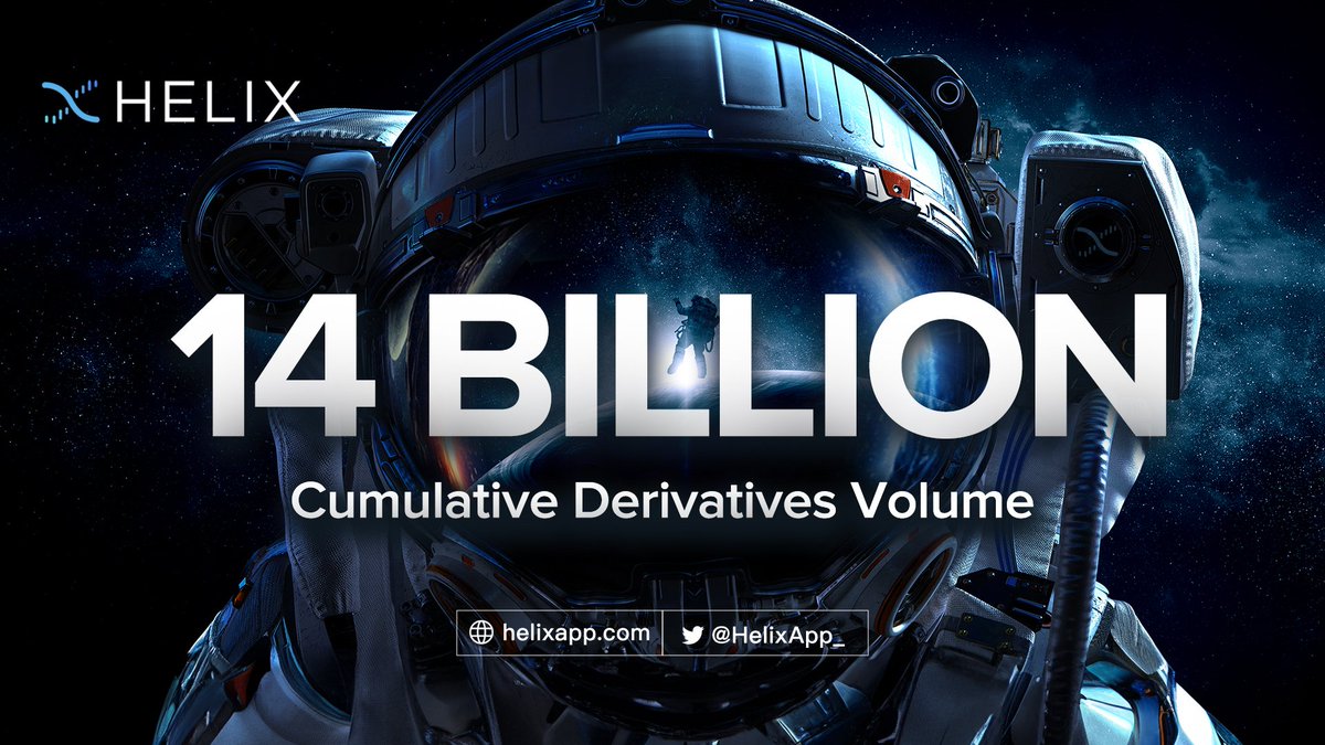 HelixMarkets's tweet photo. ⚡️ Major milestone achievement

Helix has passed $14 billion in cumulative derivatives volume! https://t.co/KGy7zGAaRZ