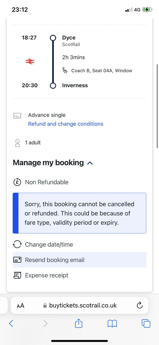 josmith1979's tweet photo. @ScotRail Hi. I’ve logged into my account to request a refund and it says this. How do I get my refund? https://t.co/pj6mfthHN5