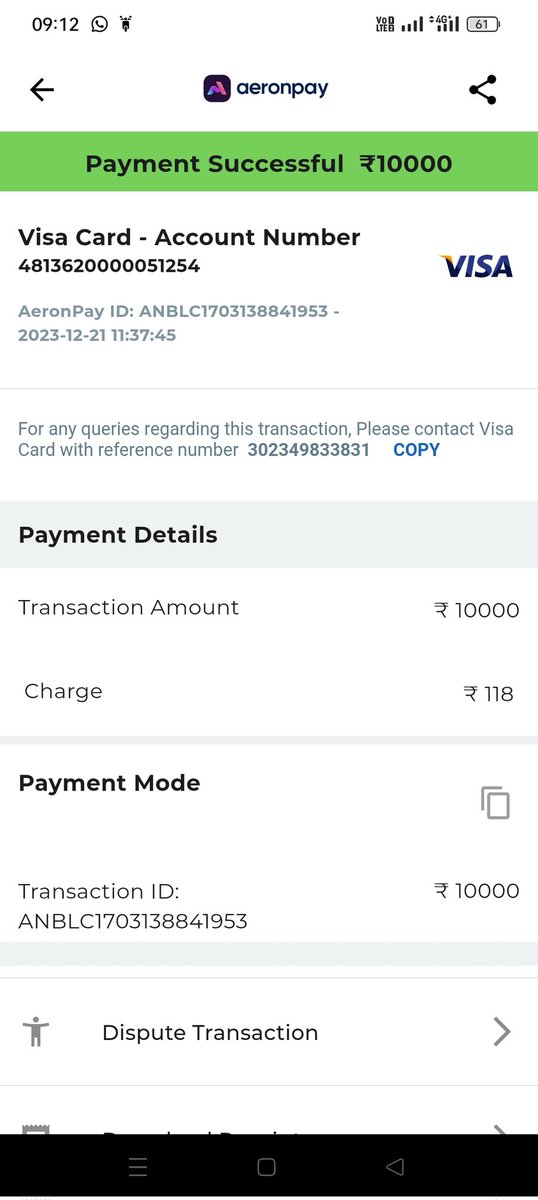 AVANISHUP12's tweet photo. @AeronPay My payment with these details still not deposited in my credit card , please team look into the same and resolve it as soon as possible as my due date was 3th January. Hoping for your positive response soon . https://t.co/RvHOFwPyrc