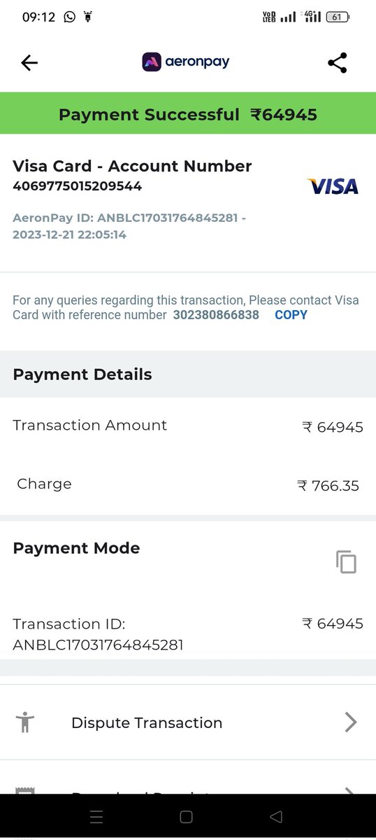 AVANISHUP12's tweet photo. @AeronPay My payment with these details still not deposited in my credit card , please team look into the same and resolve it as soon as possible as my due date was 3th January. Hoping for your positive response soon . https://t.co/RvHOFwPyrc
