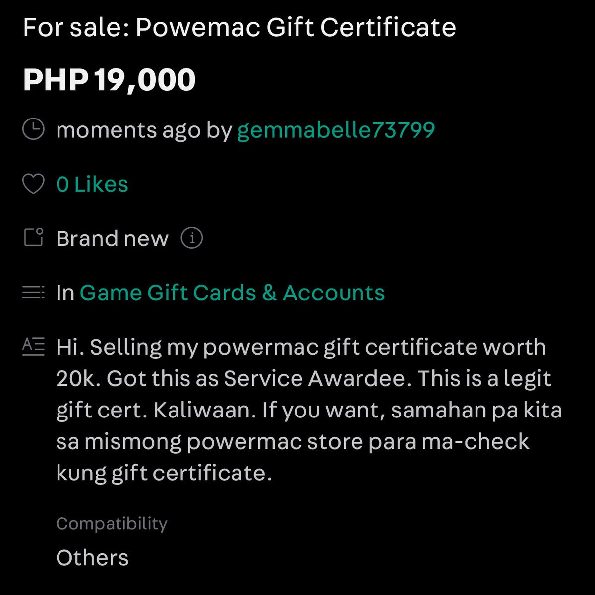 Mabby_0226's tweet image. #PowermacGiftCertificate #ForSale #Powermac