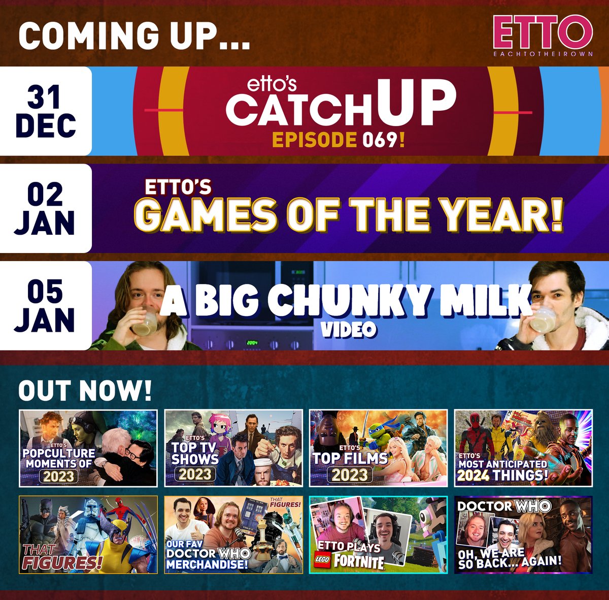 Willbo__'s tweet photo. We're wrapping up soon, but that doesn't mean we're slowing down. We've put out 8 vids in the last fortnight, catch up with this handy-dandy playlist: https://t.co/bVLNHdr4vs

PLUS get keen for even more content, including a very CHUNKY Milk Video!! https://t.co/JYqYRNjdCH