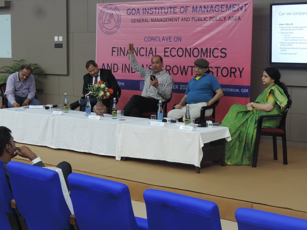 GimResearch's tweet photo. 1/4 The General Management and #PublicPolicy area at the @GIM_Sanquelim  organized a Conclave on "Financial Economics and India's Growth Story" on 8 Dec 2023. Dr. Kingshuk Sarkar, Chairperson of the General Management &amp; Public Policy area and Dr. Dipankar Das, were the conveners. https://t.co/bQVQKOny6p