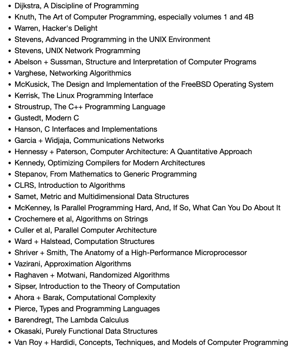 eatonphil's tweet photo. > Book list for streetfighting computer scientists

> do you need to read all of these? only if you want to know the things inside, i guess.

https://t.co/NayTgIA4t3 https://t.co/tFu3IeJh6V