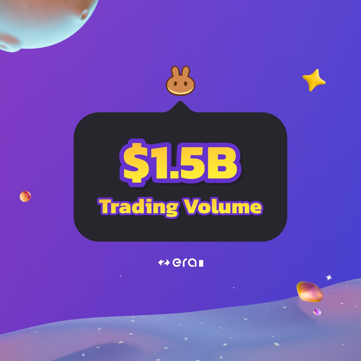 PancakeSwap's tweet photo. 🌟zkSync Era is dazzling! Celebrating a fantastic $1.5 Billion in trading volume!

🌈Join our journey into the future: https://t.co/UdsF9OAH3G

📘Enhance your trading know-how with our tutorials: https://t.co/aZn4UE52Os https://t.co/tK6d3rmKUY