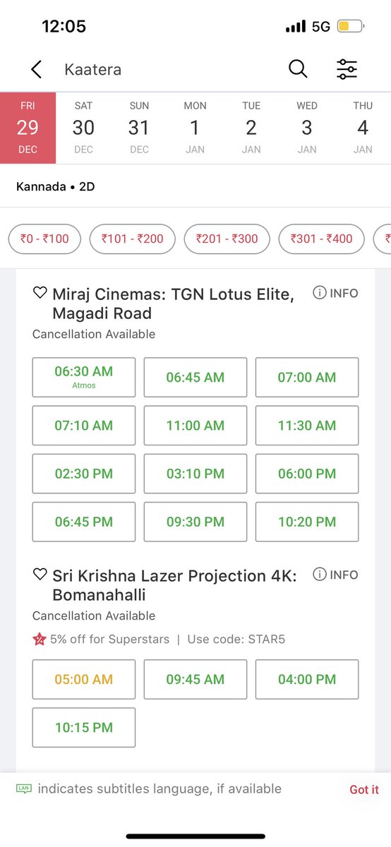 ManKichcha's tweet photo. #DisasterKranti >>> #Kaatera 😂😂

Limited Shows Idru Go Green Naditideee…. Poor Bookings For Any Star Actor 🥲🥲

#MaxTheMovie #KicchaSudeep𓃵 
#KicchaBOSS #BBK10 #KaateraFDFS https://t.co/eHN8iSGgOl