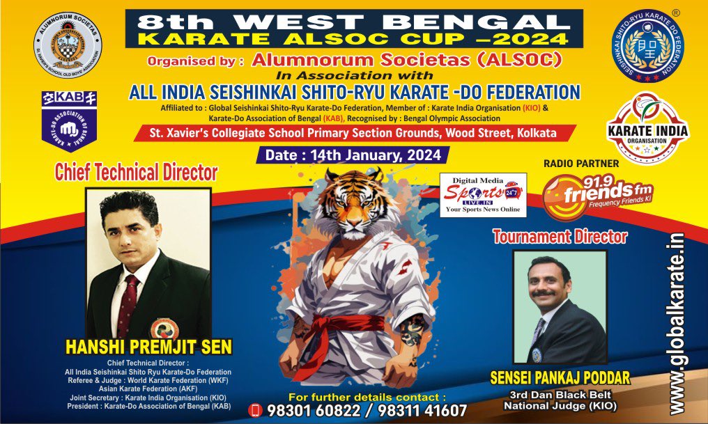 seishinkaiindia's tweet photo. #8th_West_Bengal_Inter_School_Karate #ALSOC Cup - 2024
Date -#14th_January 2024,
#Venue-St. Xavier's Collegiate School (Primary Section) Grounds Wood Street, Kolkata.
#AbhishekBanerjee #StXaviersSchool #MamataBanerjee #karate #PTIofficial #TheTelegraph #ABPAnanda https://t.co/yPtWIYn5Rs