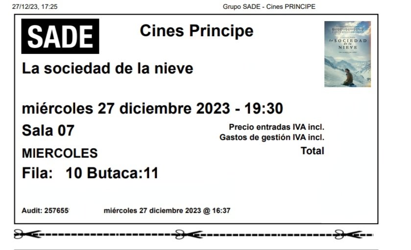 Simplemente increíble.  Enhorabuena a <a href="/FilmBayona/">JA Bayona</a> por el tremendo peliculón que ha creado. Me has hecho sentir un superviviente más. Durante un momento me he sentido muy afortunado por poder estar comiendo un cubo de palomitas mientras los personajes estaban muriendose de hambre.