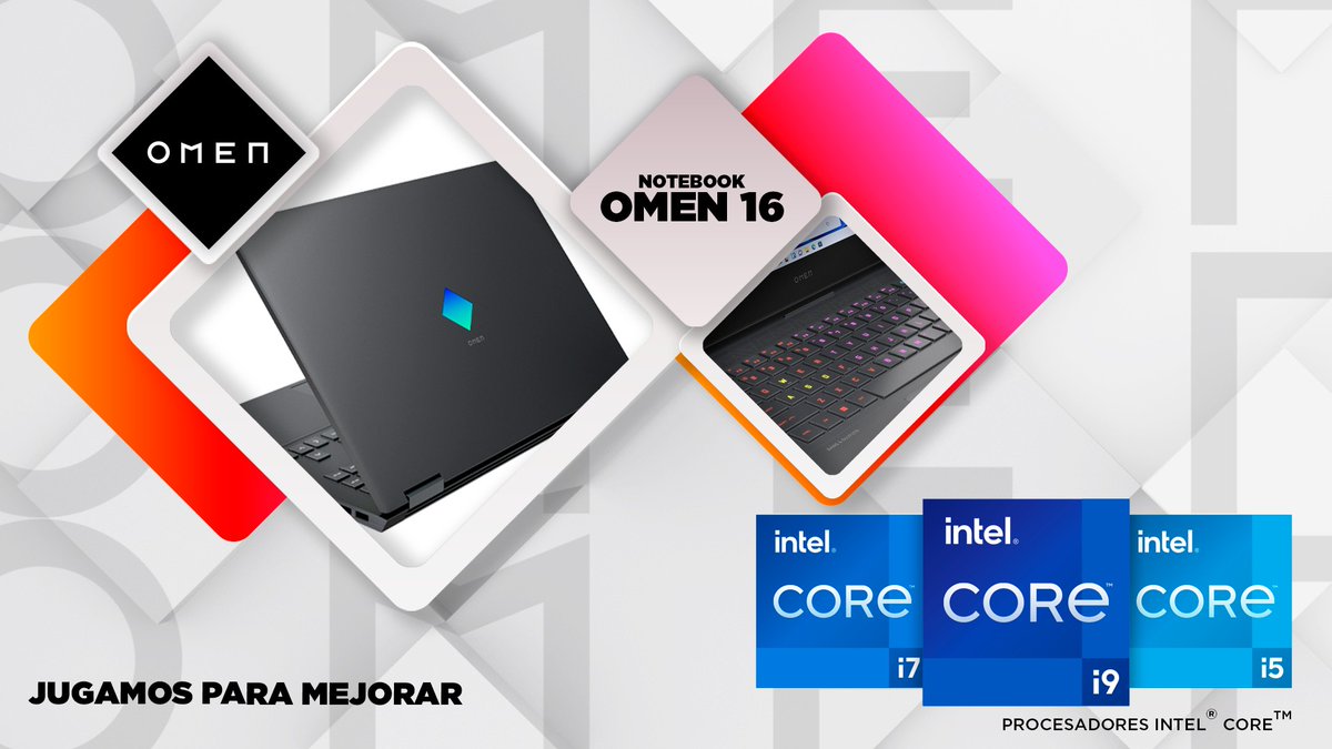 Juega donde quieras con el  potente notebook #OMEN16. Sus  procesadores Intel® Core™ te  permiten disfrutar de tus juegos  favoritos donde quieras 🌍🎮.
OMEN, jugamos para mejorar.