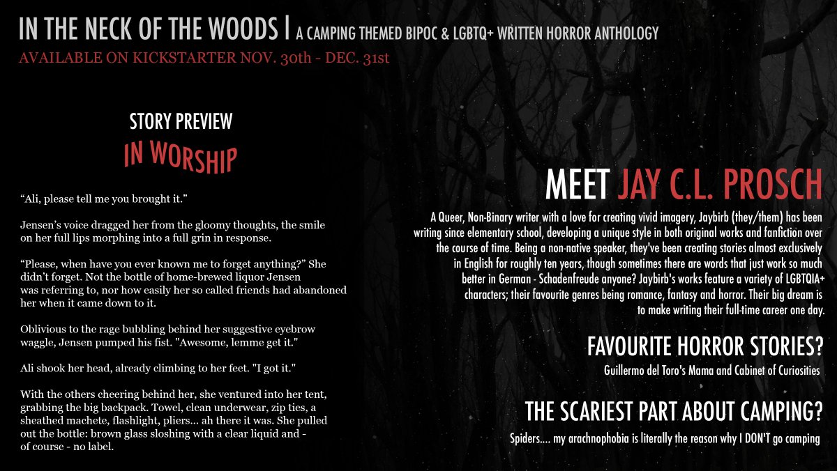 Let's take a look at another In the Neck of the Woods story! Today we have In Worship by the incredible <a href="/OnlyJaybirb/">JayBirb author of The Mysteries of Eleanor Street</a>