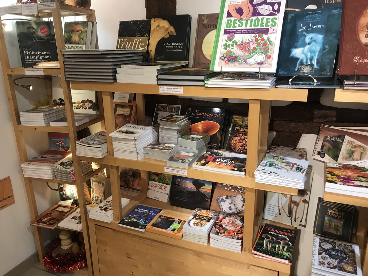 pascal_frey's tweet photo. "L'Odyssée des champignons" de François Le Tacon et Jean-Paul Maurice (aux @editionsquae), en bonne compagnie dans la Boutique du champignon à Eguisheim. https://t.co/cC5GBPxANl