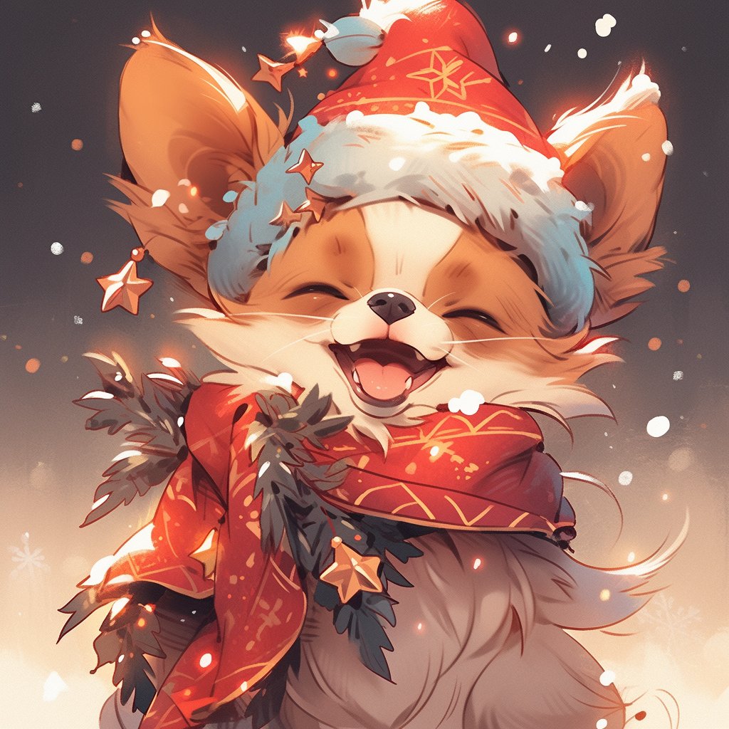 Christmas doggie time! #christmasdog #christmas #aiart #midjourney #kawaiidog #puppy