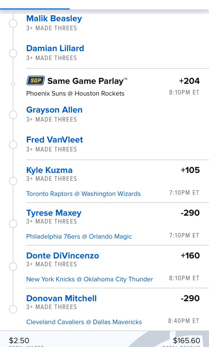 Iwillhaveanoth1's tweet image. A whole lots of 3 threes for thee. I usually do not play this many legs But…..
#3pointers 
#GamblingTwitter 
#gamblingx 
@FreeBetRetweets 

Cheers