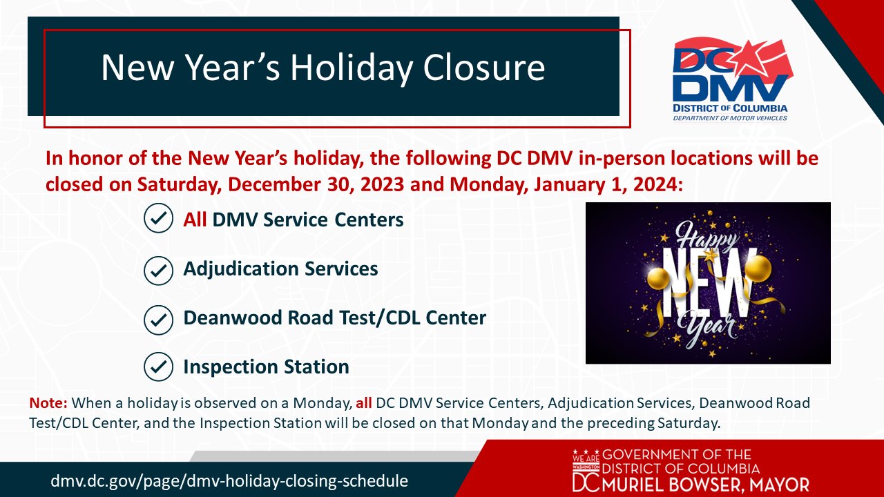 Dmv Holiday Schedule 2024 Donia Garland