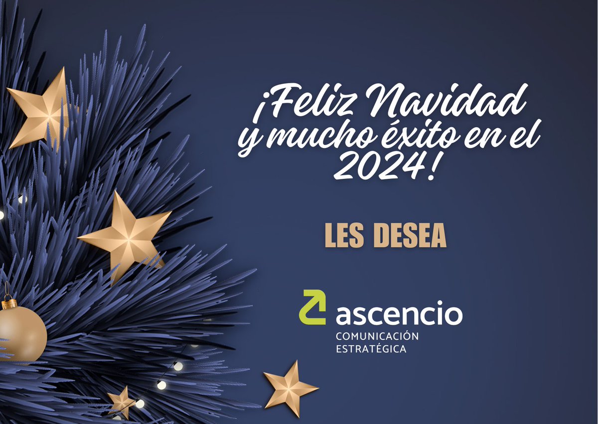 AscencioCE's tweet image. A nombre de todo el equipo de ASCENCIO Comunicación Estratégica, deseamos que tengan unas muy felices fiestas.

¡Nos vemos en el #2024 para seguir ASCEndiendo!

Permítenos ASCEsorarte en #comunicacion #PR #mktdigital #crisis #reputaciononline