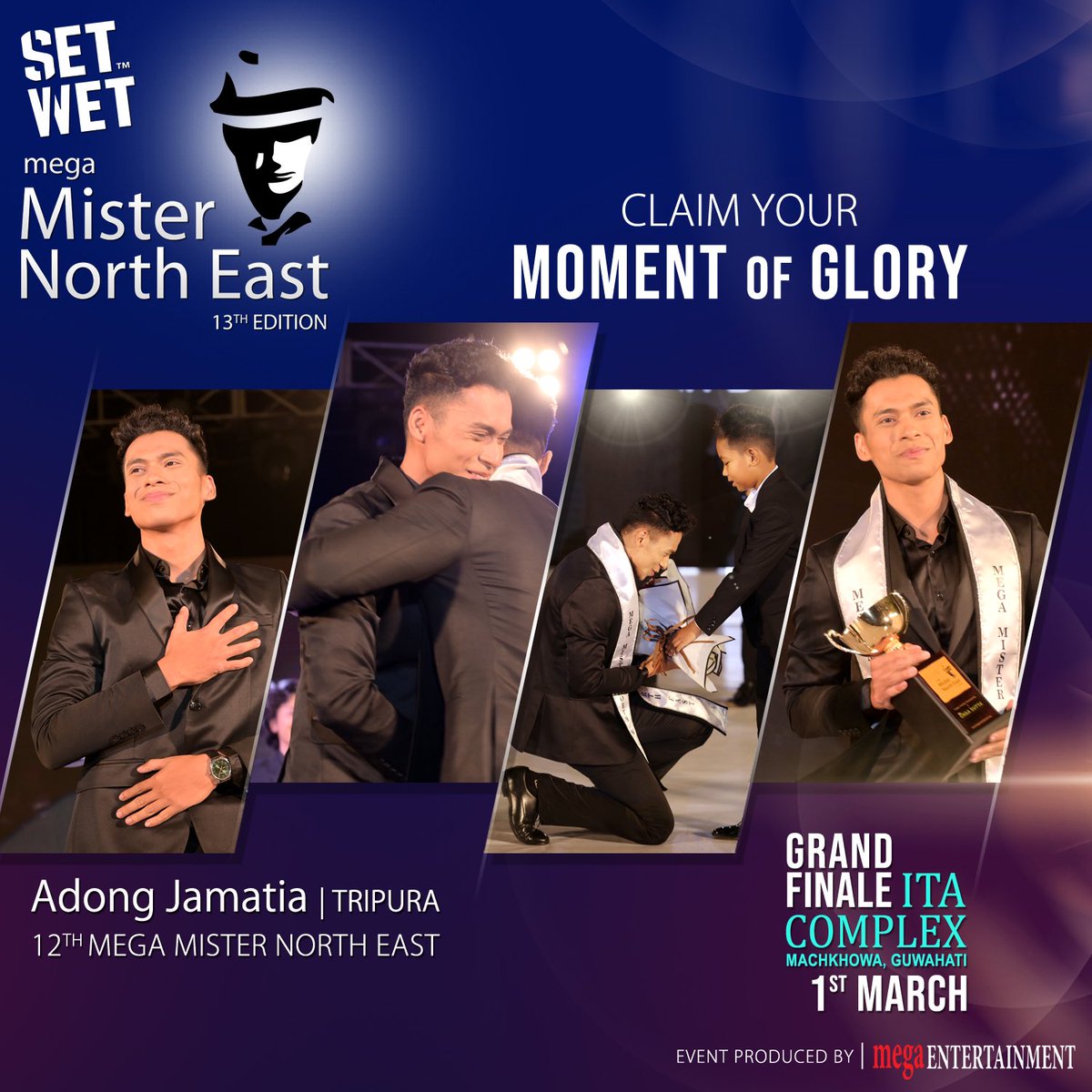 Claim Your Moment Of Glory At Set Wet Mega Mister North East 13th Edition

For Queries Call :  +918404093936

In Frame : Adong Jamatia | TRIPURA

Title Sponsor : <a href="/SetWetIndia/">Set Wet</a> 

Event : 13th <a href="/MegaMisterNE/">Mega Mister North East</a> 

Org : <a href="/MegaEntOfficial/">Mega Entertainment</a>

#SetWet #MegaMisterNorthEast #SetYourVibe😎