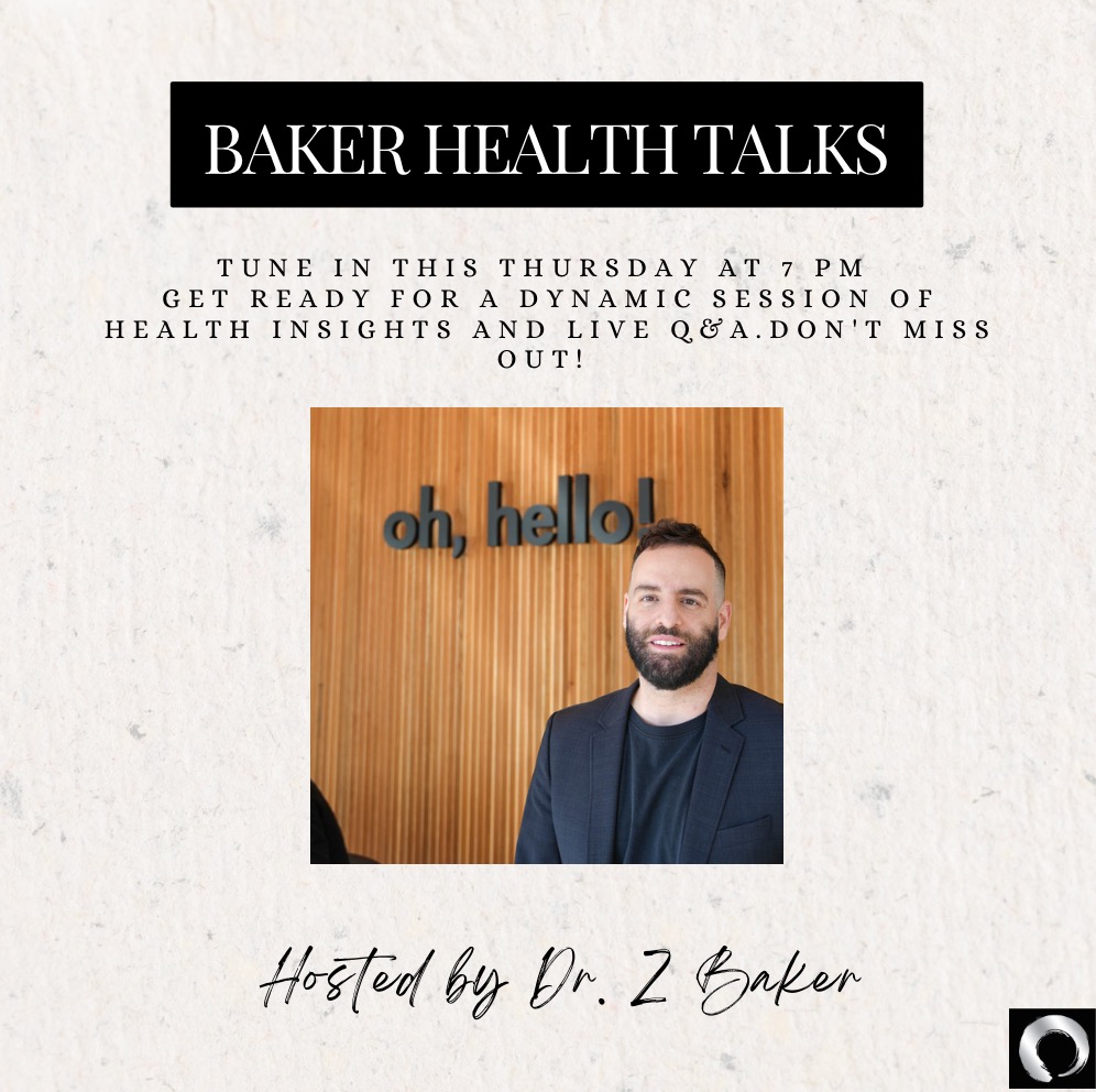 Join us this Thursday at 7pm for Baker Health Talks live stream with our esteemed host, Dr. Zeyad Baker, as he delves into insightful discussions on well-being and health.

Don't miss out on expert insights for a healthier you! #bakerhealth #bakerhealthtalks