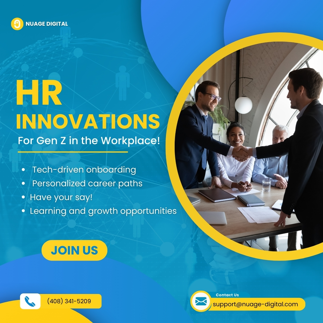 Unlock the potential of Gen Z in the workplace with innovative HR solutions! From tech-driven onboarding to personalized career paths and learning experiences, we're revolutionizing the way we work. Join the transition! #HRInnovations #GenZ #TechSavvyWorkplace #NuageDigital