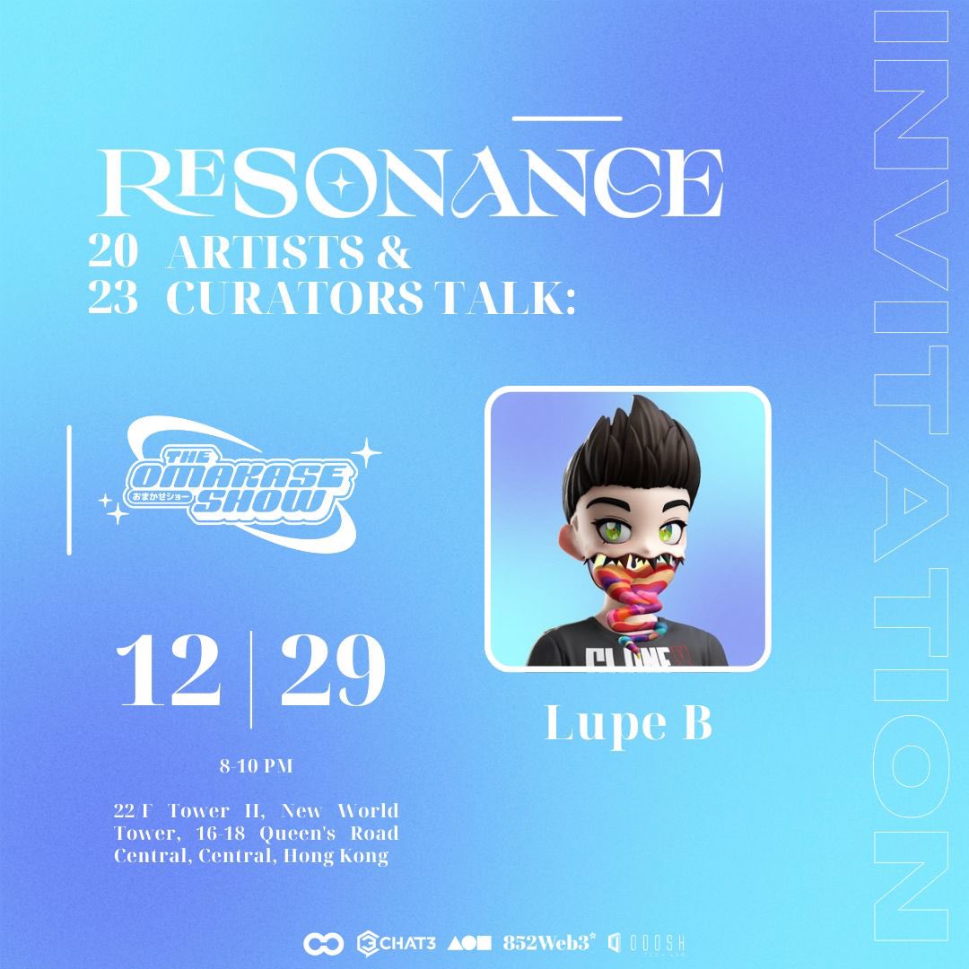 Neeko720's tweet photo. Thanks @tinoch for inviting me to the RESONANCE Artist &amp; Curators Talk, happening on Dec 29th in Hong Kong!

It‘ll be an opportunity to immerse yourself in the world of digital art, featuring the incredible works of 17 artists showcased in this RESONANCE virtual exhibition. https://t.co/gfw8entTHE