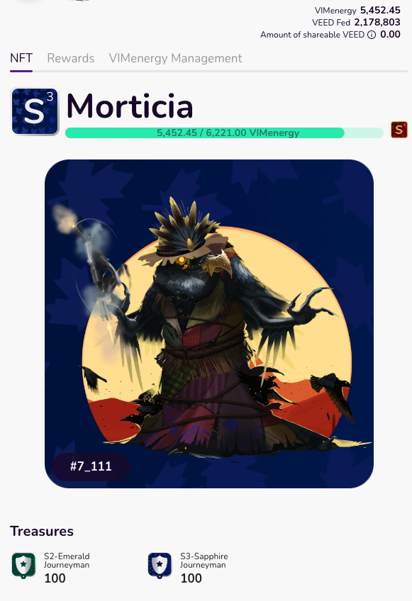 VIMworldGlobal's tweet photo. Cheers to these two on achieving S3 tier. Morticia 7_111 did so by feeding 2.2 million $VEED and Hoppiua 52_21 did so with 2.7 million. Enjoy the treasures and added $POWA rewards. #VIMnews #BSC https://t.co/aXcRJuKBX2