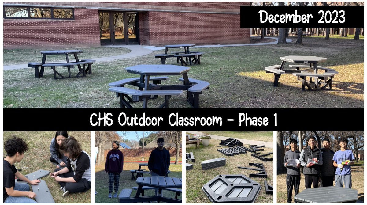 So thankful for the <a href="/coppellisdef/">Coppell ISD Education Foundation</a> and the grant we received for our outdoor learning space at CHS! Part 1 is complete thanks to our club members, NHS, and some of our favorite Eco Club ALUM! #CHSEmbracetheJourney