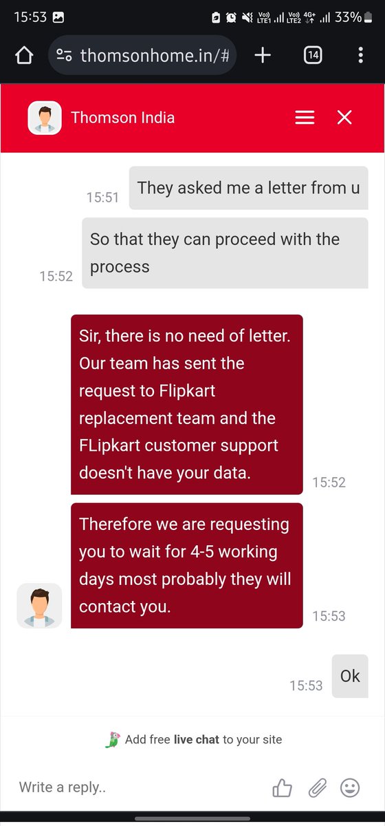 ASHBELJACOB's tweet photo. My Case Id with Thomson is - EBU3337827
My flipkart Order id is -  OD329612168130939100

I have provided all the required proofs to flipkart for TV replacement. https://t.co/Uuv0pZYGtQ