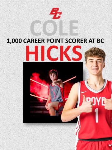 Boyd Basketball (@boydbasketball) on Twitter photo Congratulations to Cole Hicks <a href="/cole_hicks1/">Cole Hicks</a> on scoring his 1000th career point in the 1st quarter of tonight’s Cumberland Falls Invitational vs Louisville Western at Corbin High School. Congratulations to Cole Hicks <a href="/cole_hicks1/">Cole Hicks</a> on scoring his 1000th career point in the 1st quarter of tonight’s Cumberland Falls Invitational vs Louisville Western at Corbin High School.