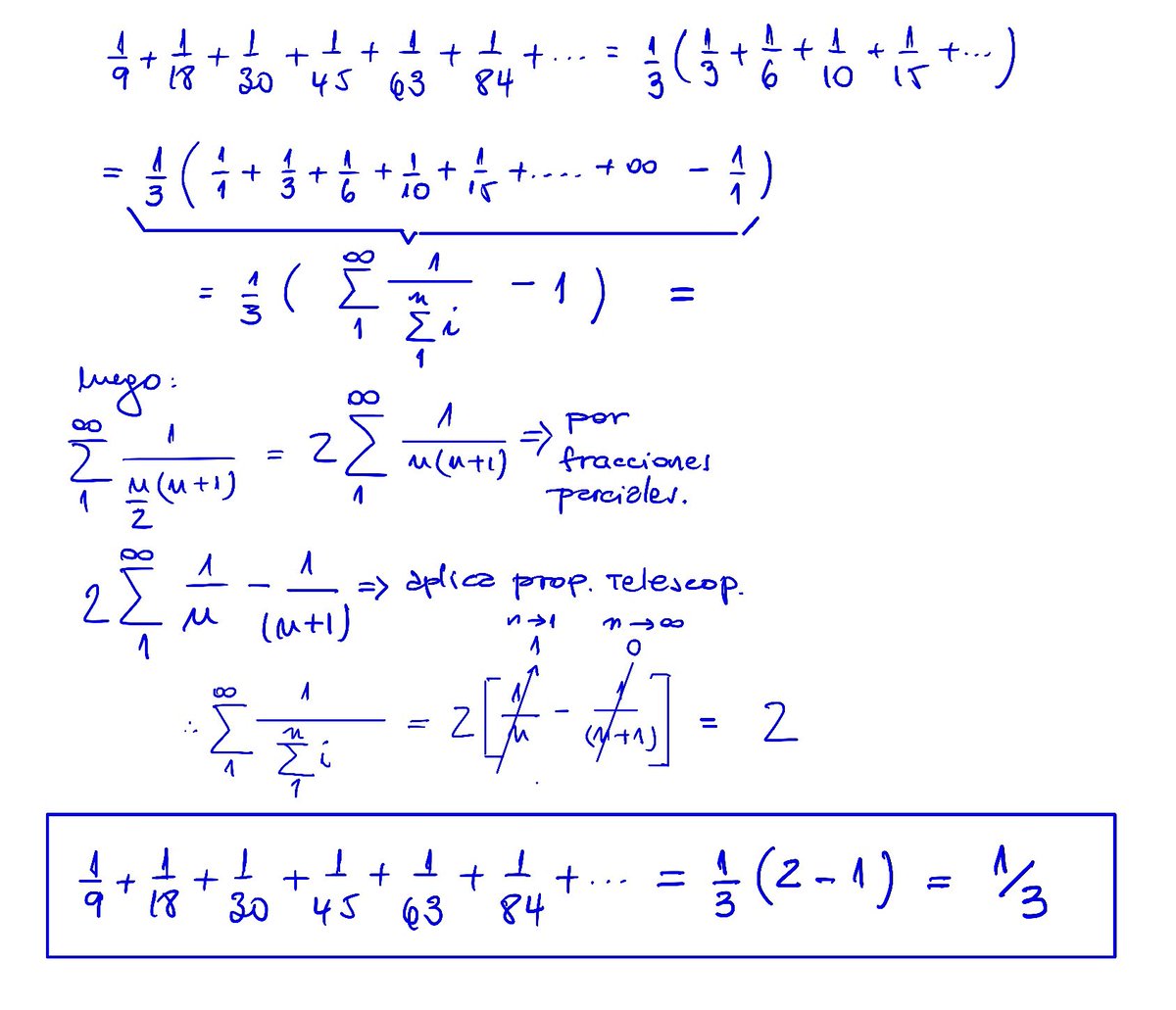 Eneatipo7's tweet image. 1/9 + 1/18 + 1/30 + 1/45 + 1/63 + … oo

∑ = 1/3