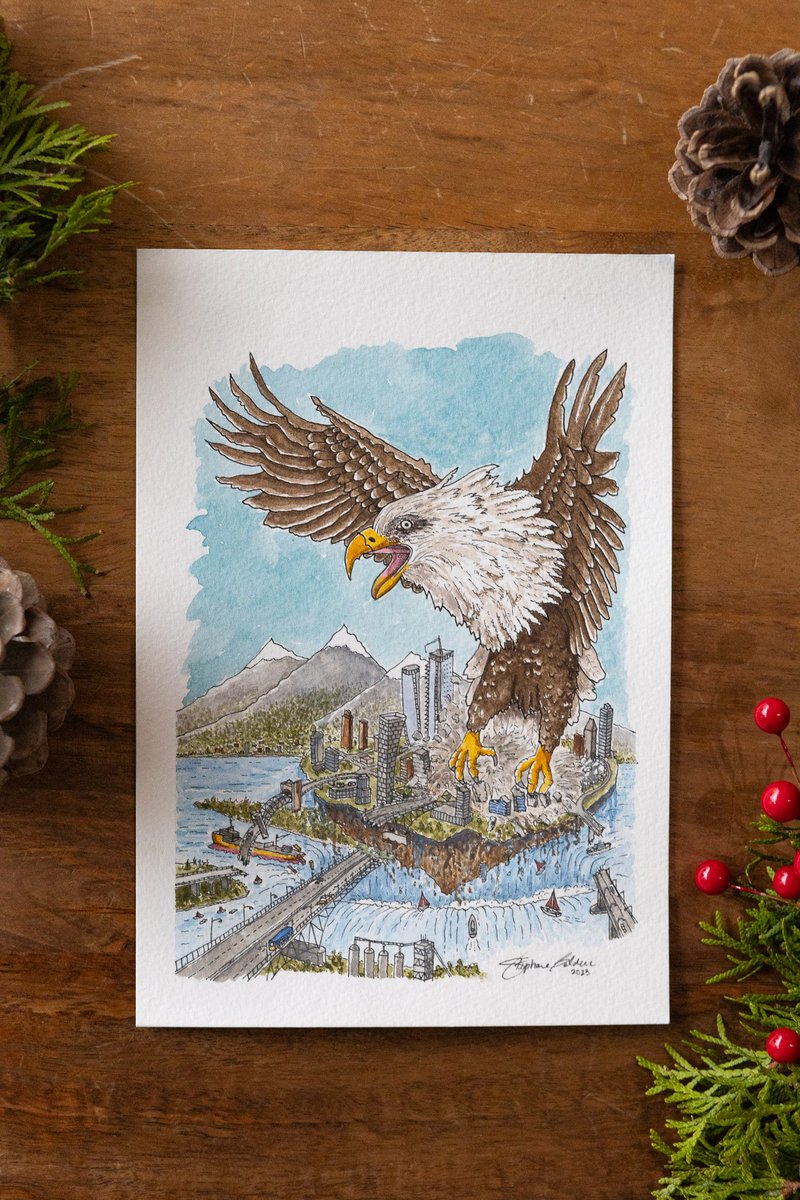 bolducdesign's tweet photo. Man VS. Eagle 🌇🦅

6"x9"
Ink and Watercolour
140lb. paper

This painting is part of the "Man VS. Wild" series that I've been working on over the past few years.  Hope you enjoy! 

#Art #Drawing #Painting #Artwork #Paint #Warercolour #Watercolor #WatercolourArt #bolducdesign https://t.co/rH54t2j0W3