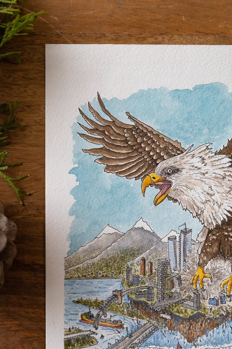 bolducdesign's tweet photo. Man VS. Eagle 🌇🦅

6"x9"
Ink and Watercolour
140lb. paper

This painting is part of the "Man VS. Wild" series that I've been working on over the past few years.  Hope you enjoy! 

#Art #Drawing #Painting #Artwork #Paint #Warercolour #Watercolor #WatercolourArt #bolducdesign https://t.co/rH54t2j0W3