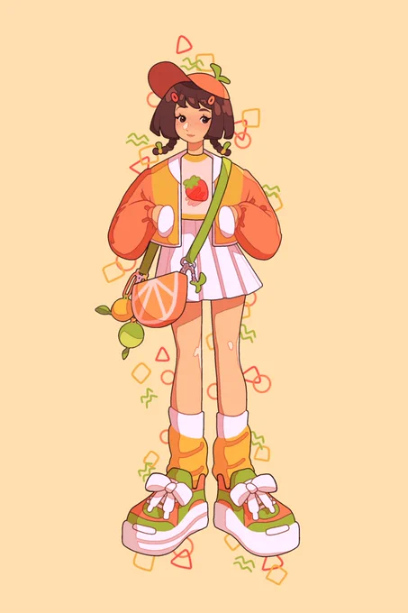 Fruity enamel pin and the girl who loves it !!! 