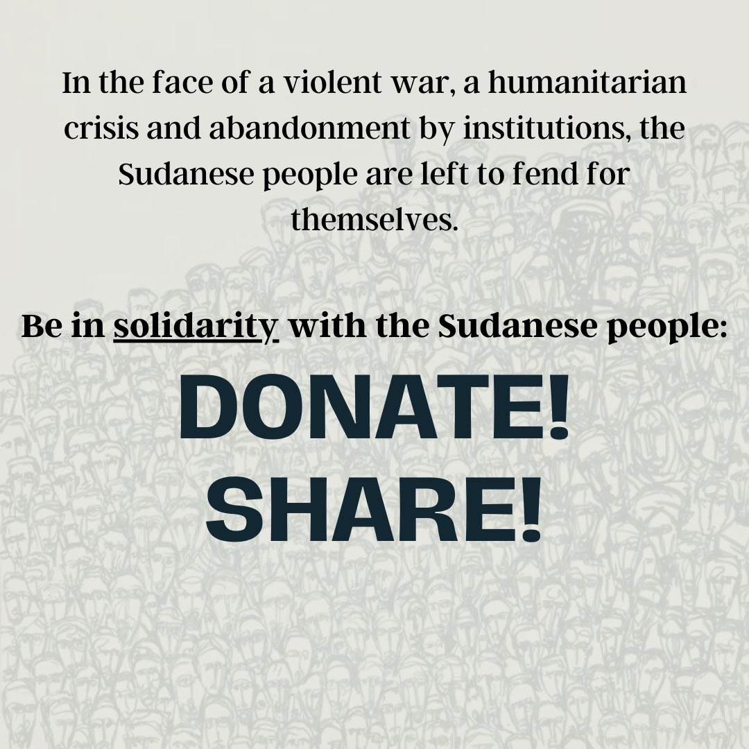 Contribute to the Sudan Solidarity Fund!
Sudan Solidarity Collective, in partnership with Darfur Diaspora Association, is raising money for the Khartoum, Nyala &amp; El Fasher Emergency Response Rooms.
Be in solidarity with the Sudanese people✊🏾DONATE &amp; SHARE!
paypal.com/donate/?hosted…