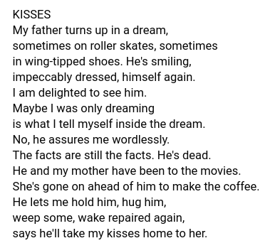 JoeNewberry's tweet image. When I read this poem by the peerless Thomas Lynch, I think of James S. and Virginia Dare on their 72nd wedding anniversary and imagine they are doing just fine out there in eternity.