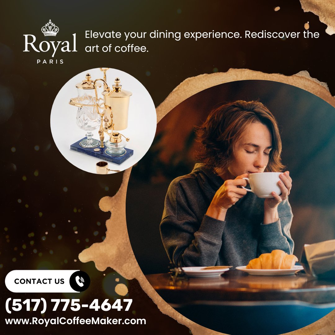 Elevate Your Dining Experience with Royal Paris Coffee Makers! Explore the art of coffee in Okemos MI, at (517) 775-4647. #CoffeeCraftsmanship #BrewingExcellence