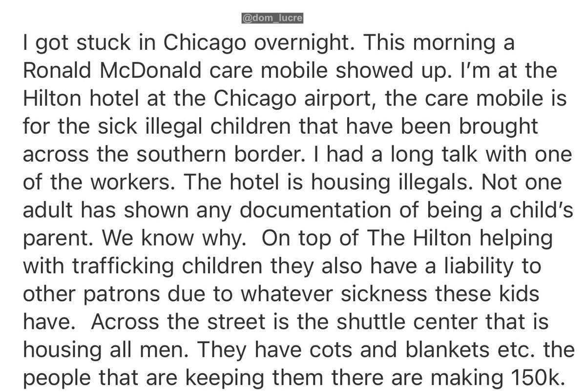 🔥🚨BREAKING EXCLUSIVE: One of my whistleblowers contacted me claiming that the Hilton Hotel at the Chicago airport is allegedly trafficking children that are brought in from the southern border and is making around $150k per person. On May 23, 2023, Bloomberg announced that…