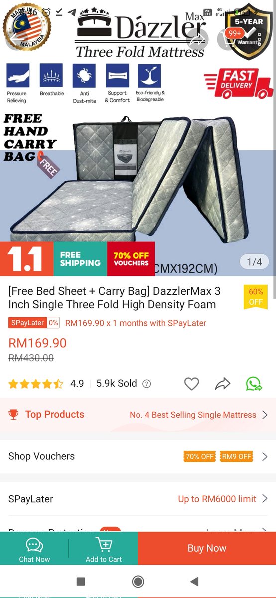 ABCstorydotcom's tweet photo. Katil lipat ni senang nk bawa kemana2, even nk simpan pun mudah.

Dulu time belajar kawan2 lipat masuk ke dlm kereta bawa pergi rmh sewa. Kualiti pun ok padan dgn harga. 
 
Kalau ada sedara mara datang ke rumah, buka ja tilam lipat ni.. mudah sangat. Warranty tahan 5 tahun gais.. https://t.co/y9EzSu2ngY