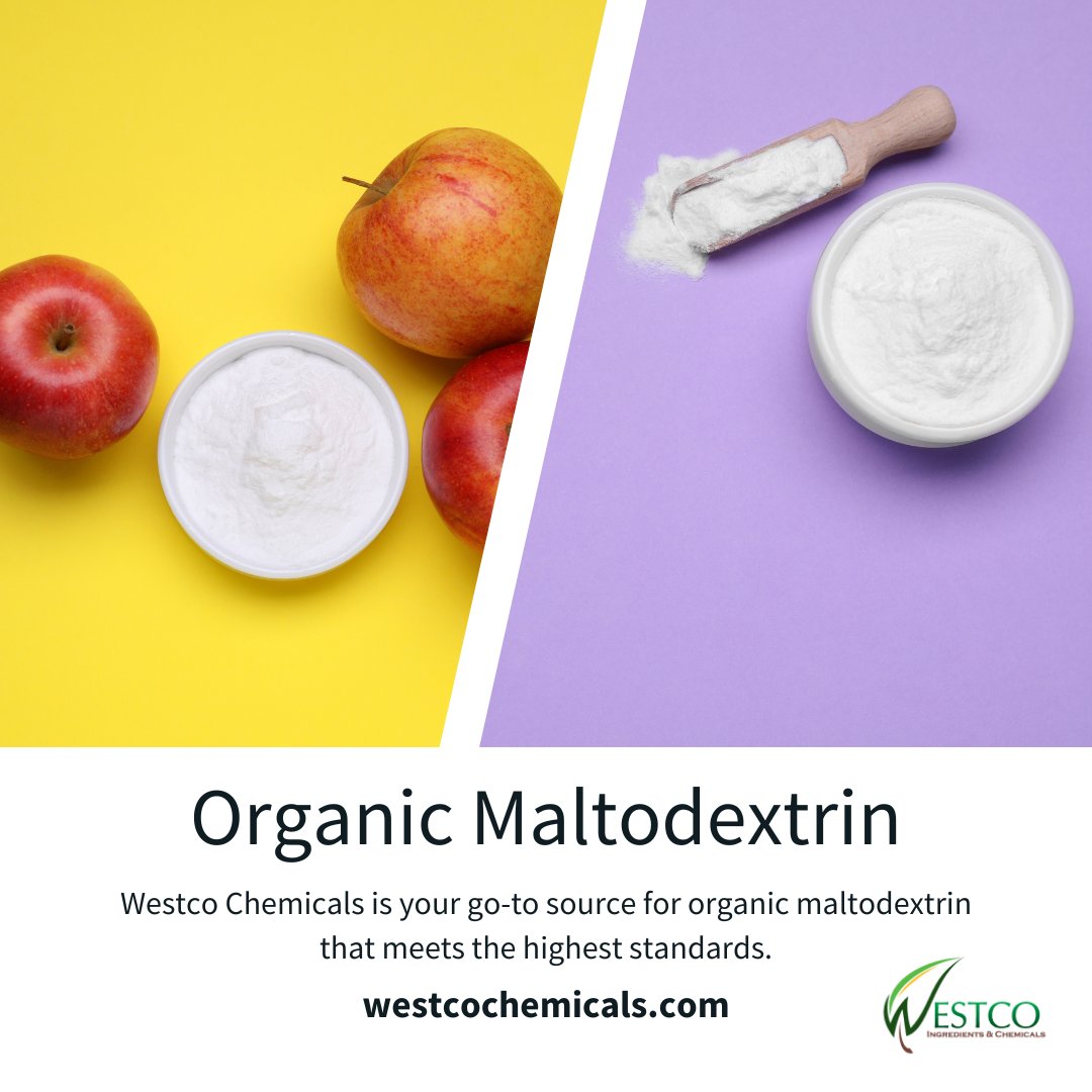 Elevate your products with Westco Chemicals' premium organic maltodextrin! Contact them today at 📞 818-255-3655 or ✉️ sales@westcochemicals.com to discover how their top-notch products can enhance your formulations. #WestcoChemicals #InnovationInIngredients