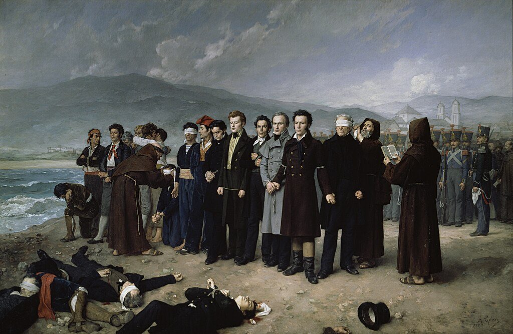 Javierhhths's tweet photo. “Fusilamiento de Torrijos y sus compañeros en las playas de Málaga”. Antonio Gisbert. https://t.co/H4QXrFnLPl