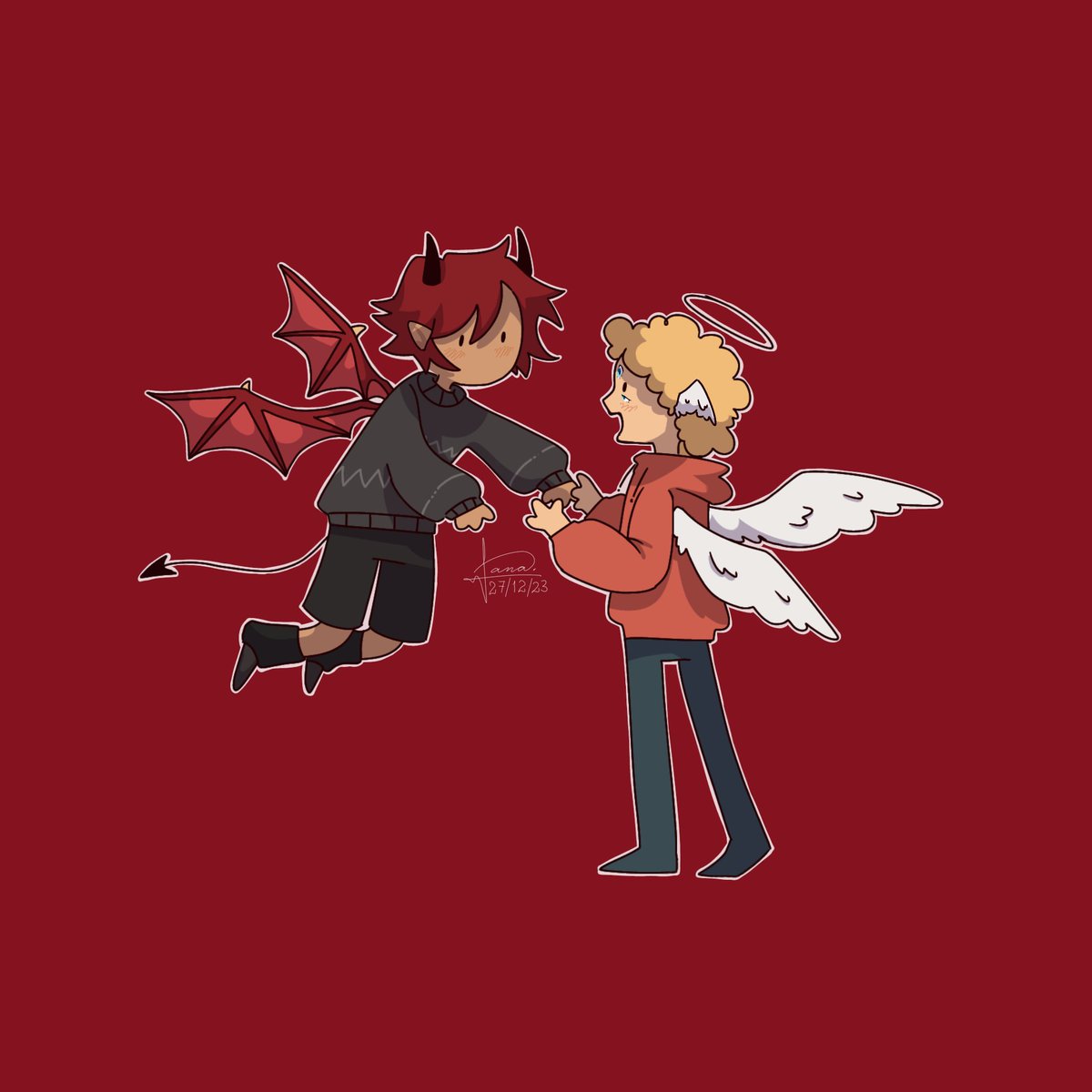 tonioliwho's tweet image. Lindos lindos
#Goodomensduo 
#purgatory2